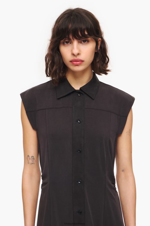 Bimba Y Lola langes Kleid Schwarz Kleidung T04ZZ227