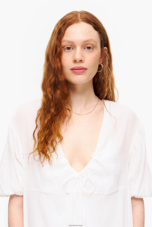 Bimba Y Lola langes Kleid Weiss Kleidung T04ZZ183