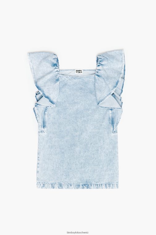 Bimba Y Lola leichtes Jeans-Minikleid Blau Kleidung T04ZZ213