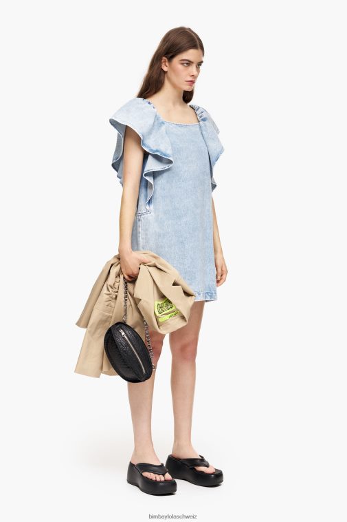 Bimba Y Lola leichtes Jeans-Minikleid Blau Kleidung T04ZZ213