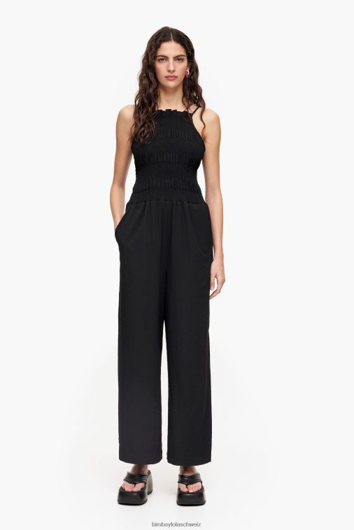 Bimba Y Lola Fließender Maxi-Overall Schwarz Kleidung T04ZZ218