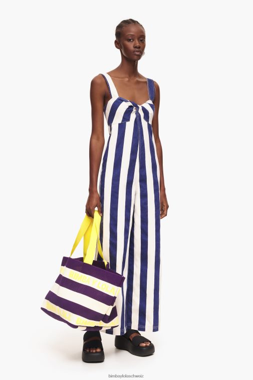 Bimba Y Lola Jeans-Overall mit Streifen Blau Kleidung T04ZZ212