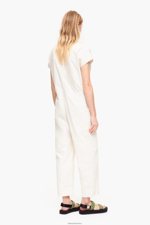 Bimba Y Lola Langer Denim-Overall Elfenbein Kleidung T04ZZ194