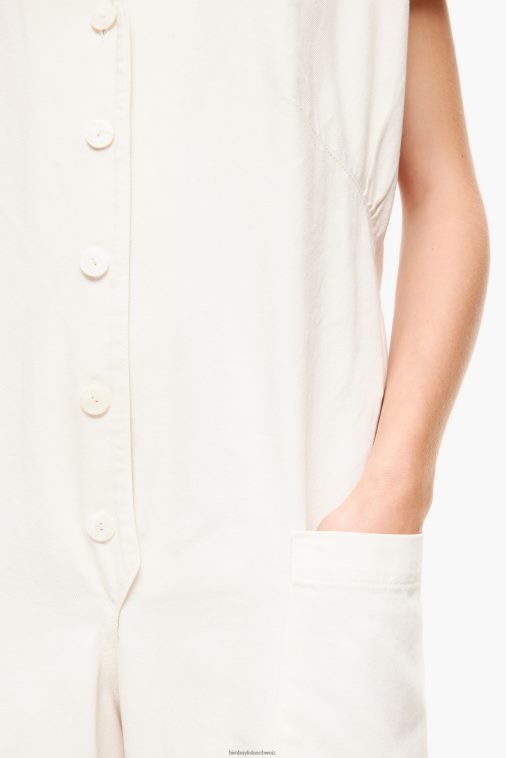 Bimba Y Lola Langer Denim-Overall Elfenbein Kleidung T04ZZ194