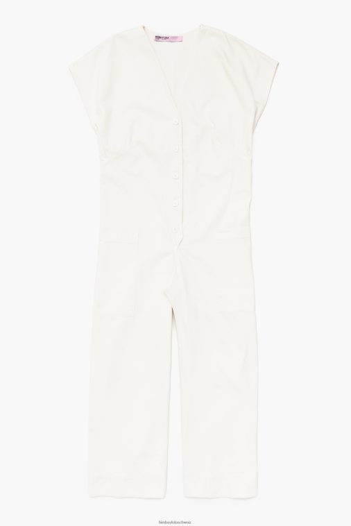 Bimba Y Lola Langer Denim-Overall Elfenbein Kleidung T04ZZ194