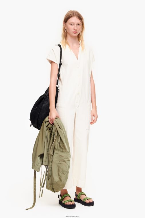 Bimba Y Lola Langer Denim-Overall Elfenbein Kleidung T04ZZ194