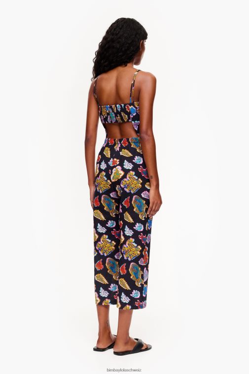 Bimba Y Lola Langer Fisch-Meerflüssigkeit-Overall Schwarz Kleidung T04ZZ177