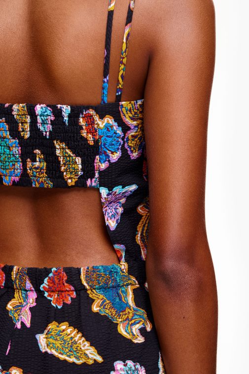 Bimba Y Lola Langer Fisch-Meerflüssigkeit-Overall Schwarz Kleidung T04ZZ177