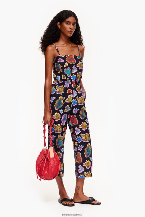 Bimba Y Lola Langer Fisch-Meerflüssigkeit-Overall Schwarz Kleidung T04ZZ177