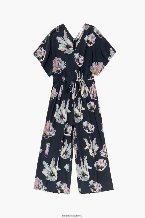 Bimba Y Lola Langer Overall mit Korallenmuster grau Kleidung T04ZZ186