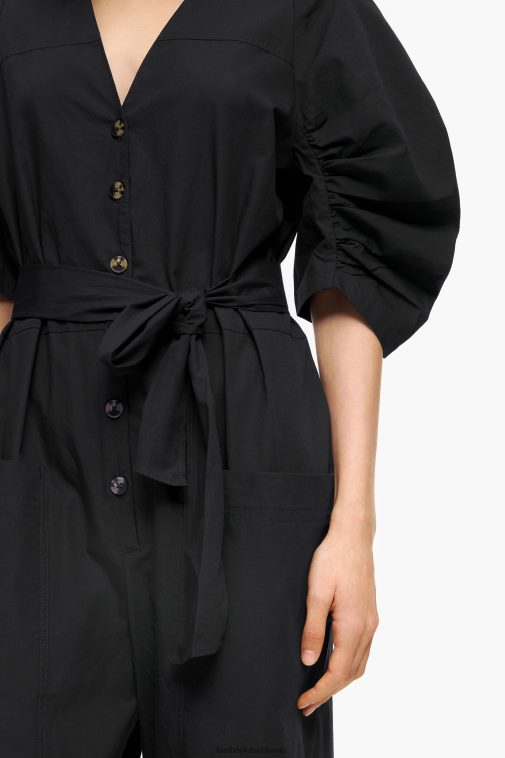 Bimba Y Lola Overall aus Popeline Schwarz Kleidung T04ZZ187