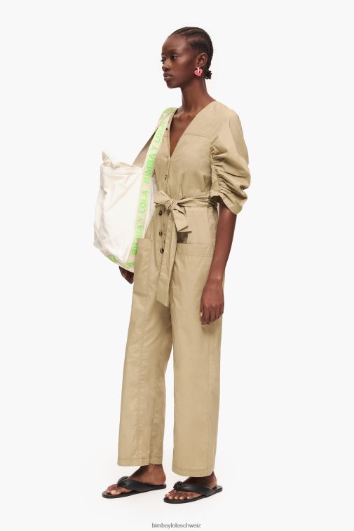 Bimba Y Lola Overall aus Popeline khaki Kleidung T04ZZ188