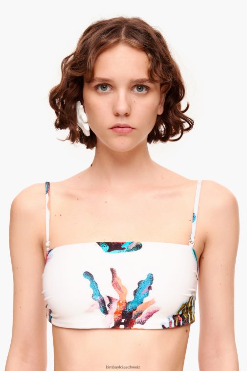 Bimba Y Lola Bikini mit Korallenmuster Weiss Kleidung T04ZZ879