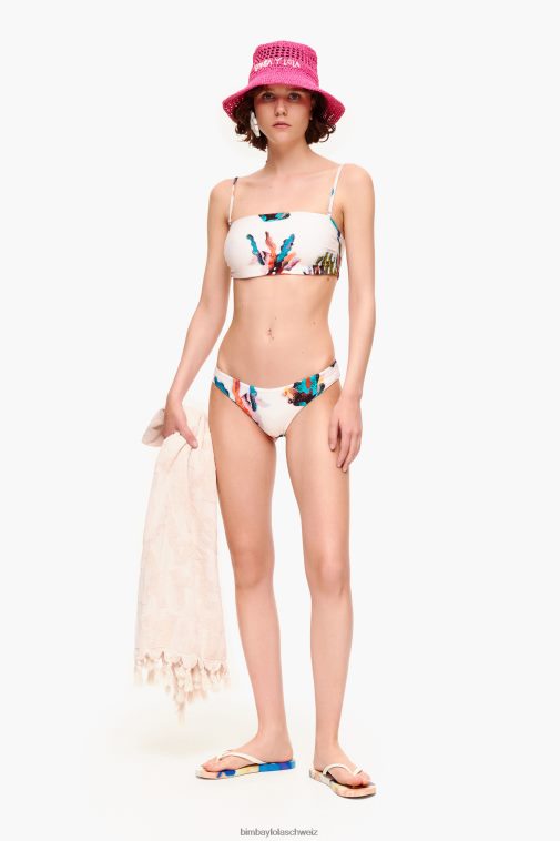 Bimba Y Lola Bikini mit Korallenmuster Weiss Kleidung T04ZZ879