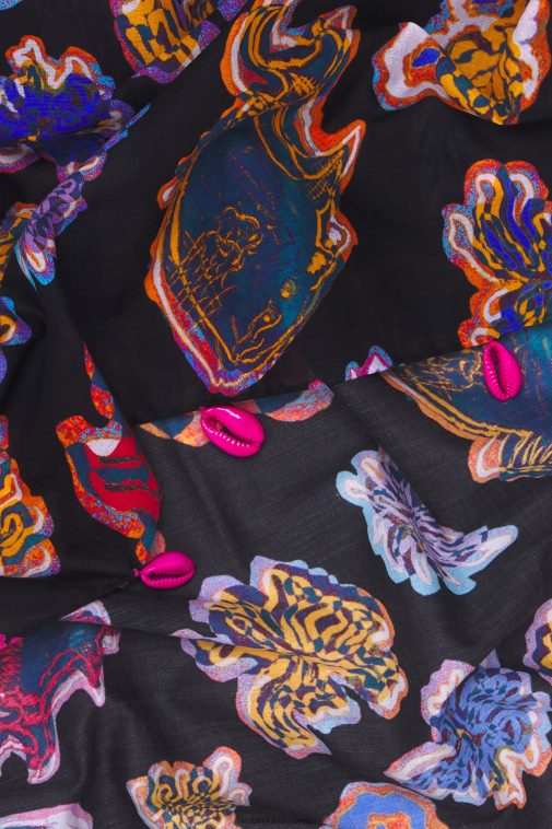 Bimba Y Lola Kurzer Fisch-Seesarong aus Baumwolle Schwarz Kleidung T04ZZ1207