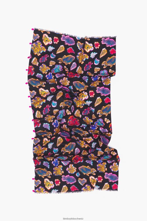 Bimba Y Lola Kurzer Fisch-Seesarong aus Baumwolle Schwarz Kleidung T04ZZ1207