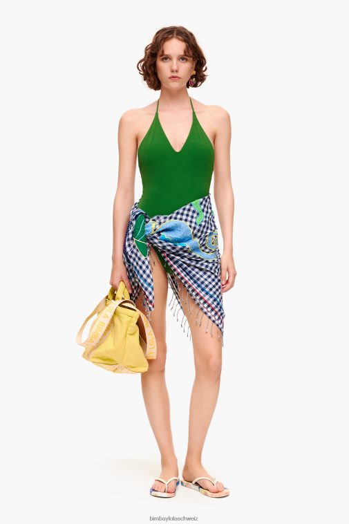 Bimba Y Lola strukturierter Badeanzug Waldgrün Kleidung T04ZZ889