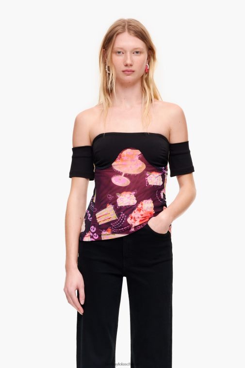 Bimba Y Lola Oberteil mit Nickname-Fotodruck Schwarz Kleidung T04ZZ342