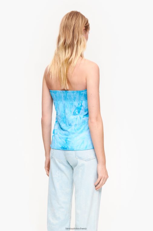 Bimba Y Lola Tailliertes Rüschenoberteil Blau Kleidung T04ZZ341