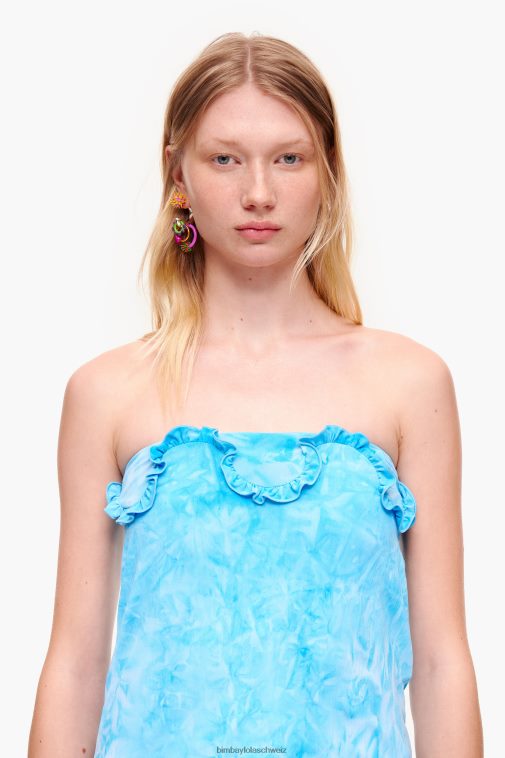 Bimba Y Lola Tailliertes Rüschenoberteil Blau Kleidung T04ZZ341