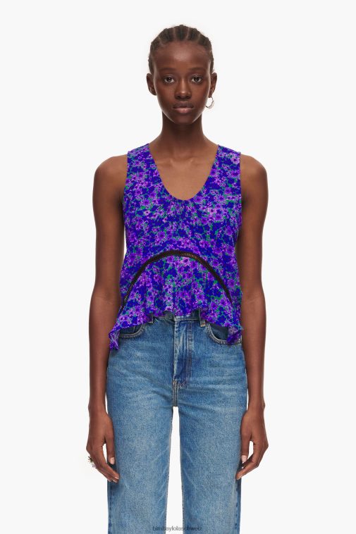 Bimba Y Lola Voll bedrucktes Mini-Top Blumen Kleidung T04ZZ345