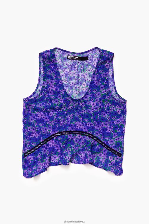 Bimba Y Lola Voll bedrucktes Mini-Top Blumen Kleidung T04ZZ345
