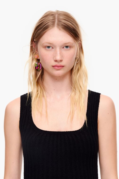 Bimba Y Lola geripptes, tailliertes Oberteil Schwarz Kleidung T04ZZ313