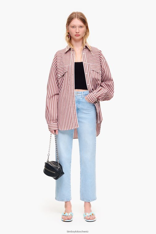 Bimba Y Lola geripptes, tailliertes Oberteil Schwarz Kleidung T04ZZ313