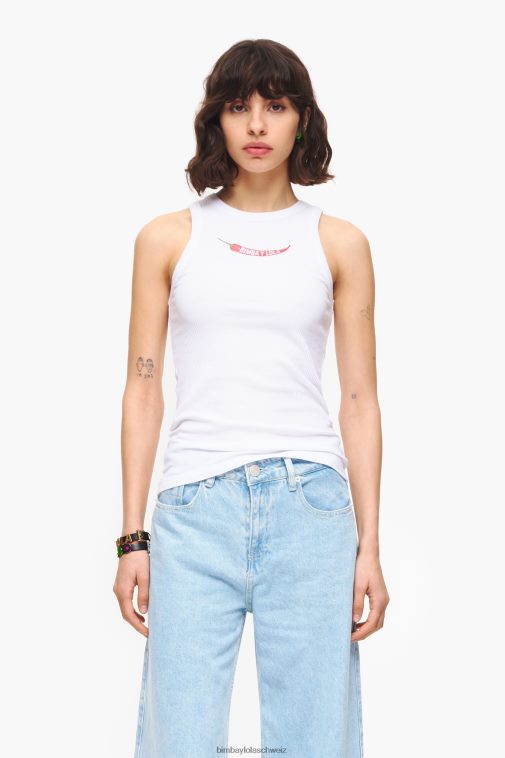 Bimba Y Lola tailliertes Chili-Top Weiss Kleidung T04ZZ244