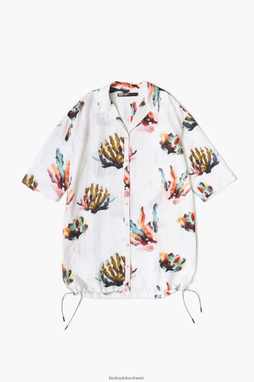 Bimba Y Lola Hemd mit Korallenmuster Elfenbein Kleidung T04ZZ326