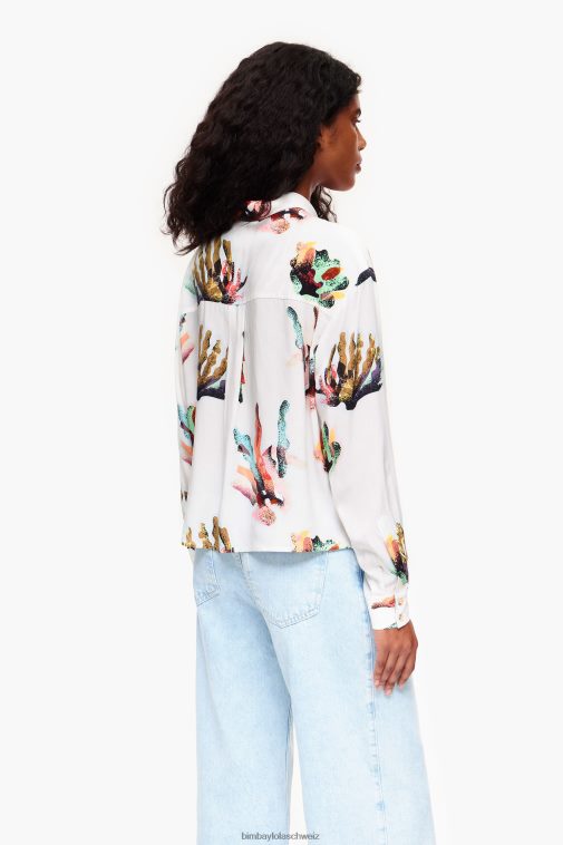 Bimba Y Lola Hemd mit Korallenmuster Elfenbein Kleidung T04ZZ330