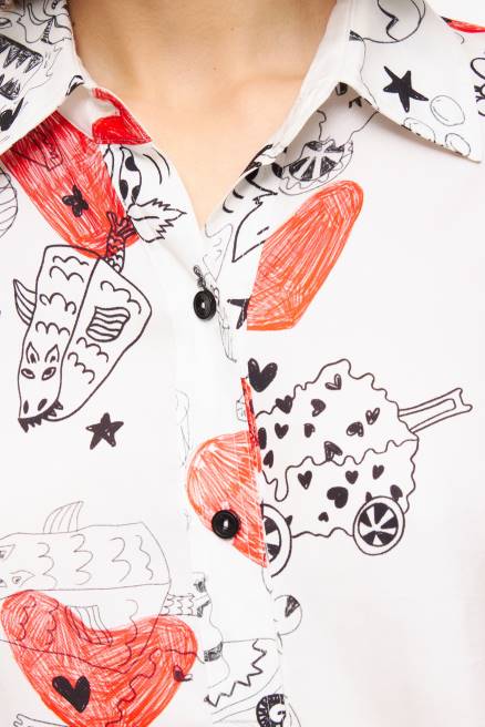 Bimba Y Lola Herz-Shirt Kleidung Spitzname T04ZZ347