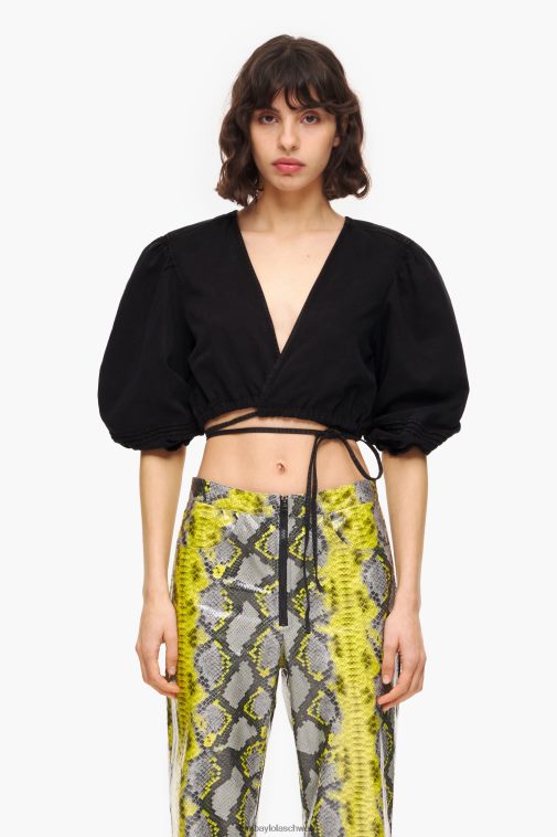 Bimba Y Lola Kastenförmiges Jeansoberteil Schwarz Kleidung T04ZZ339