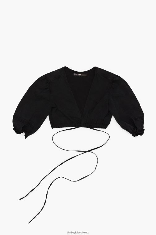 Bimba Y Lola Kastenförmiges Jeansoberteil Schwarz Kleidung T04ZZ339