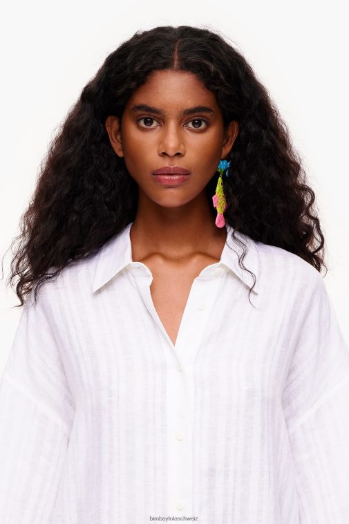 Bimba Y Lola Leinenhemd Weiss Kleidung T04ZZ329