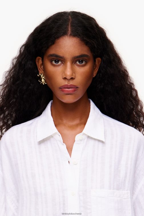 Bimba Y Lola Leinenhemd Weiss Kleidung T04ZZ332