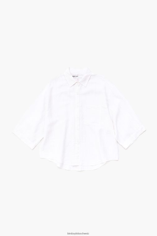 Bimba Y Lola Leinenhemd Weiss Kleidung T04ZZ332
