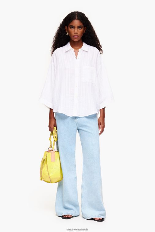 Bimba Y Lola Leinenhemd Weiss Kleidung T04ZZ332