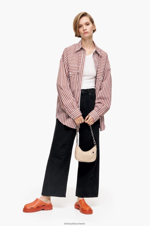 Bimba Y Lola Popeline-Oversize-Hemd braun Kleidung T04ZZ335