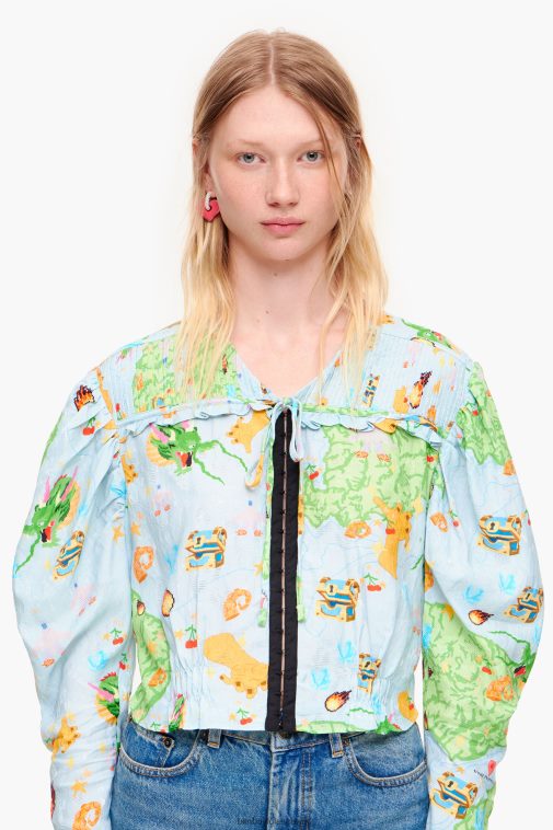 Bimba Y Lola Vigo Game Bluse beschnitten Kleidung T04ZZ344