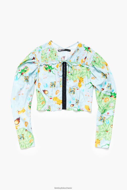 Bimba Y Lola Vigo Game Bluse beschnitten Kleidung T04ZZ344