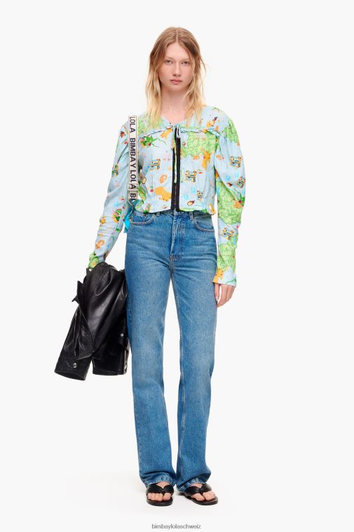 Bimba Y Lola Vigo Game Bluse beschnitten Kleidung T04ZZ344