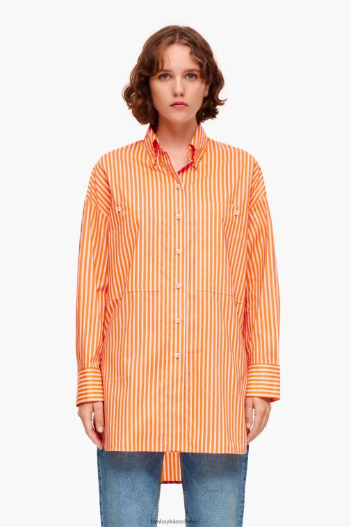 Bimba Y Lola gestreiftes Oversize-Shirt orange Kleidung T04ZZ334