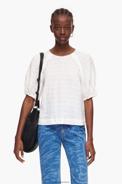 Bimba Y Lola kurze Bluse Elfenbein Kleidung T04ZZ348