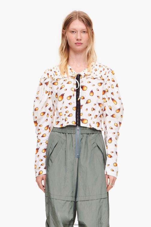 Bimba Y Lola kurze Feuerbluse Elfenbein Kleidung T04ZZ343