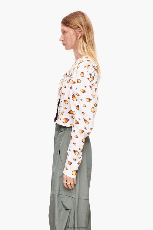 Bimba Y Lola kurze Feuerbluse Elfenbein Kleidung T04ZZ343