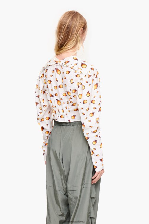 Bimba Y Lola kurze Feuerbluse Elfenbein Kleidung T04ZZ343