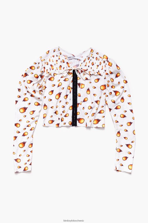 Bimba Y Lola kurze Feuerbluse Elfenbein Kleidung T04ZZ343
