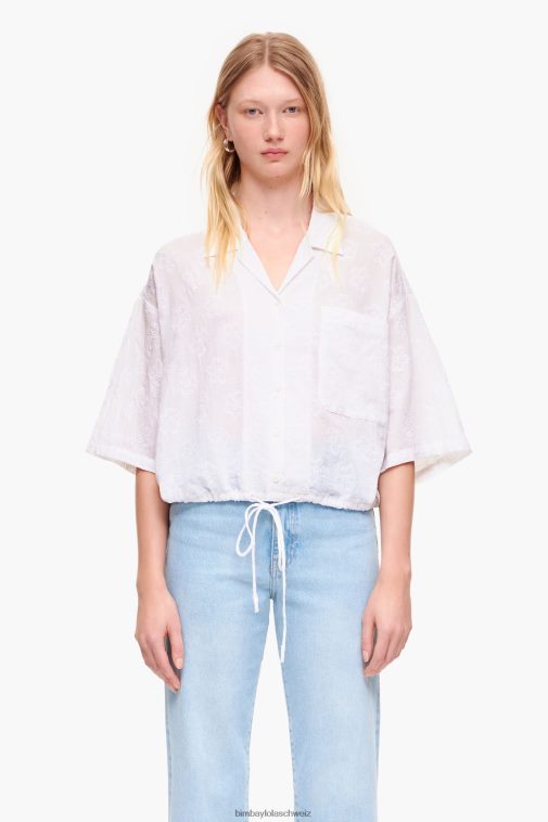 Bimba Y Lola kurze Jacquardbluse Blumen- Kleidung T04ZZ324