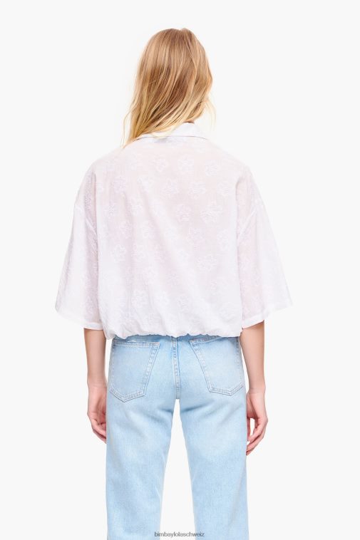 Bimba Y Lola kurze Jacquardbluse Blumen- Kleidung T04ZZ324